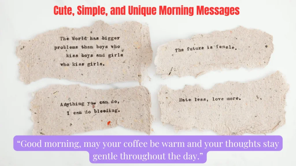 Cute, Simple, and Unique Morning Messages