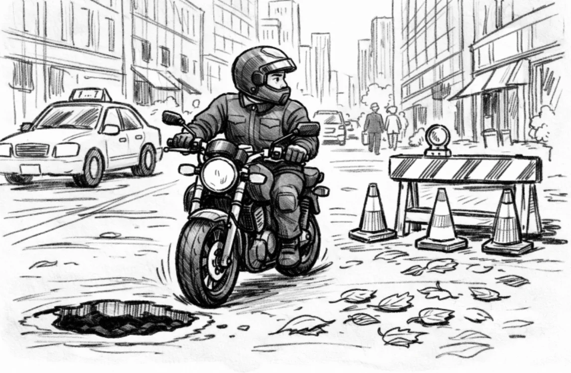 Common Road Hazards for Motorcyclists in New York