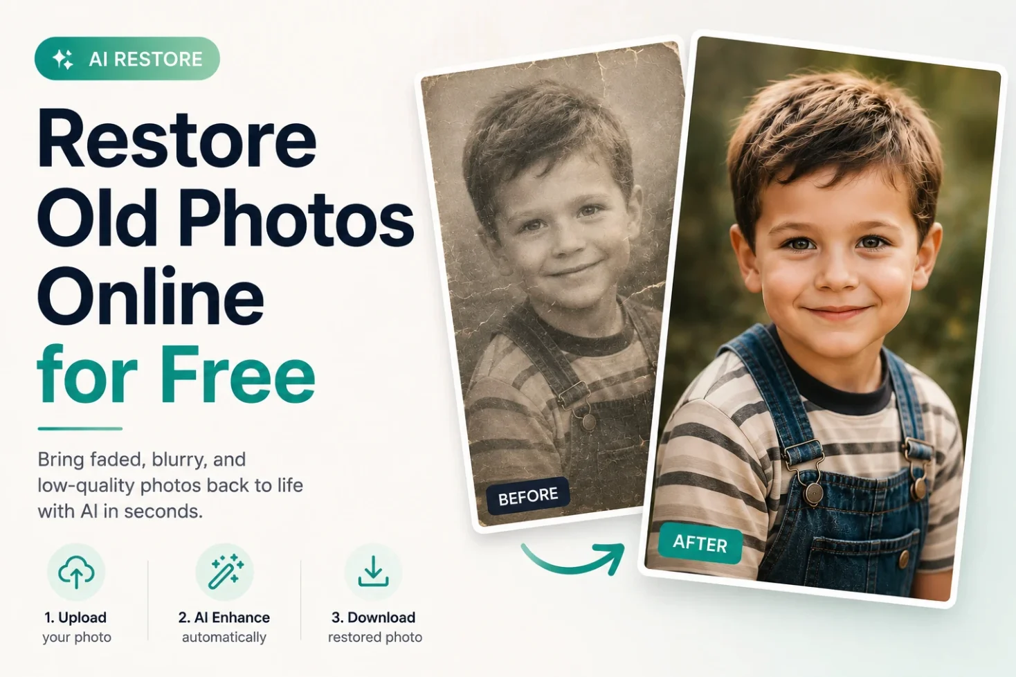 How to Restore Old Photos Online for Free Using AI
